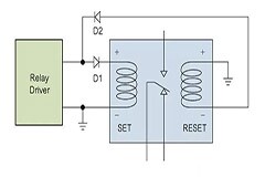 如何利用二極管電路實現雙線圈鎖存繼電器？