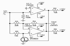 運算放大器上的兩個半周期整流器