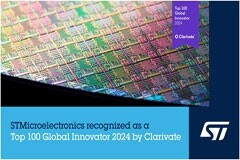 意法半導體被評為2024年全球百強創新企業