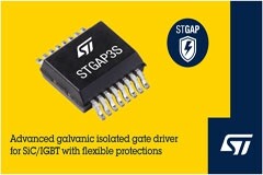 意法半導體先進的電隔離柵極驅動器 STGAP3S為 IGBT 和 SiC MOSFET 提供靈活的保護功能