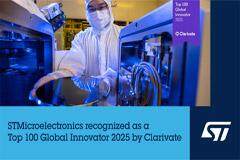 意法半導(dǎo)體被評為2025年全球百強創(chuàng)新機構(gòu)，已連續(xù)七年獲此殊榮