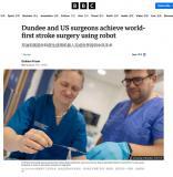 全球首例，英美兩國醫生利用機器人完成中風血栓切除手術