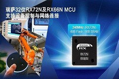 瑞薩電子推出全新32位RX72N和RX66N MCU，可同時實現設備控制與網絡連接，適用于工業自動化設備
