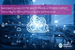 Maxim Integrated發布具有最高效率和最小方案尺寸的AI系統供電電源芯片組