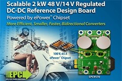 EPC新推采用ePower芯片的2 kW、48 V/14 V雙向穩壓轉換器參考設計