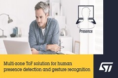 意法半導(dǎo)體推出新一代FlightSense 多區(qū)ToF 傳感器, 適用于手勢(shì)識(shí)別、入侵報(bào)警和 PC 前用戶存在檢測(cè)