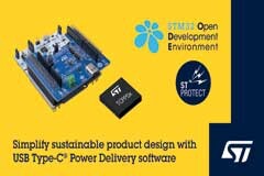 意法半導體發(fā)布支持STM32 微控制器的 USB Type－C Power Delivery 軟件，簡化可持續(xù)產(chǎn)品設(shè)計