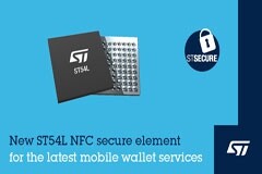 意法半導體新一代 NFC 控制器內置安全單元，支持 STPay－Mobile 數字錢包服務