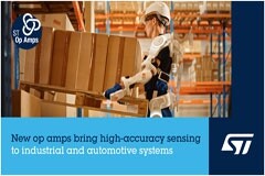 意法半導(dǎo)體運(yùn)算放大器低失調(diào)，零溫漂，寬增益帶寬，提高測(cè)量準(zhǔn)確度