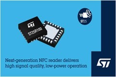 意法半導體NFC數據讀取器芯片為消費類和工控設備帶來高性價比的嵌入式非接互動功能