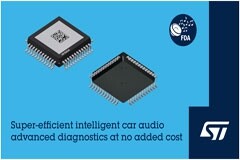 意法半導體推出靈活、節省空間的車載音頻 D類放大器，新增針對汽車應用優化的診斷功能