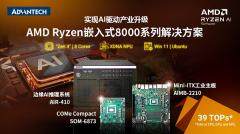 研華新品搭載最新 AMD Ryzen 嵌入式 8000 系列處理器， 驅動AI 智能新篇章